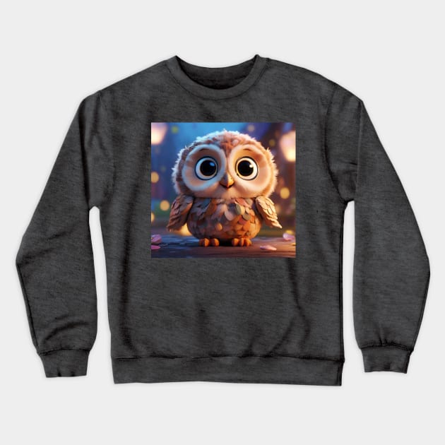 Adorable Baby Owl Crewneck Sweatshirt by susiesue